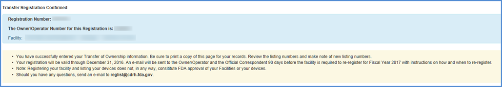 This displays the Confirmation Screen